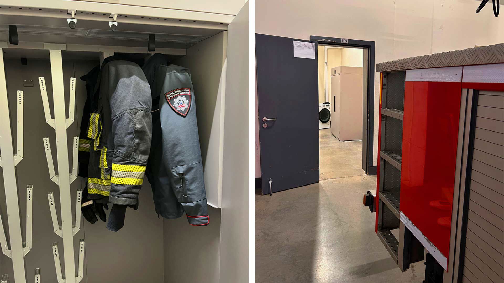 Bild som visar torksk&aring;p i brandstation